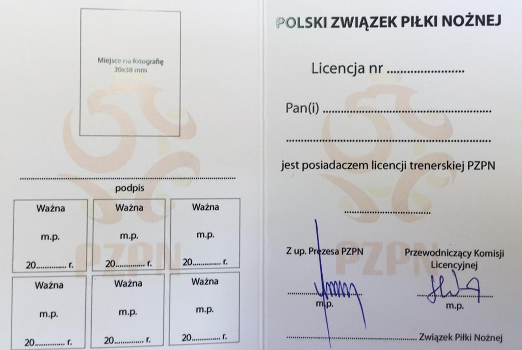 HONOROWANE LICENCJE TRENERSKIE LICENCJE PZPN PZPN A i PZPN B 1 3 4 2 6 5 6 7