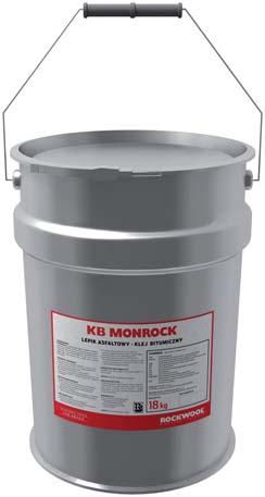 KB MONROCK Lepik asfaltowy klej bitumiczny. Polska norma: PN-B-24620:998 + PN-B-24620:998/Az:2004 Przyklejanie papy do papy i wykonywanie uszczelnień.