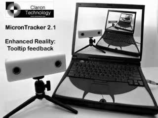 Rys. 5. System nawigacji optycznej w świetle widzialnym, MicronTracker, Clarontech [6] Popularnymi systemami nawigacji optycznej są systemy nawigacji w zakresie podczerwieni.