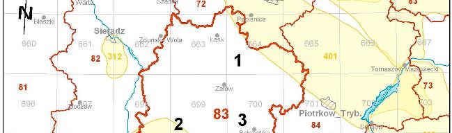 RYCINA 5: Gmina Szczerców lokalizacja JCWPd nr 83 oraz GZWP nr 326. Źródło reprodukcji: http://psh.pgi.gov.pl/charakterystyka_jcwpd.html 1.6.4. Wody powierzchniowe 5.