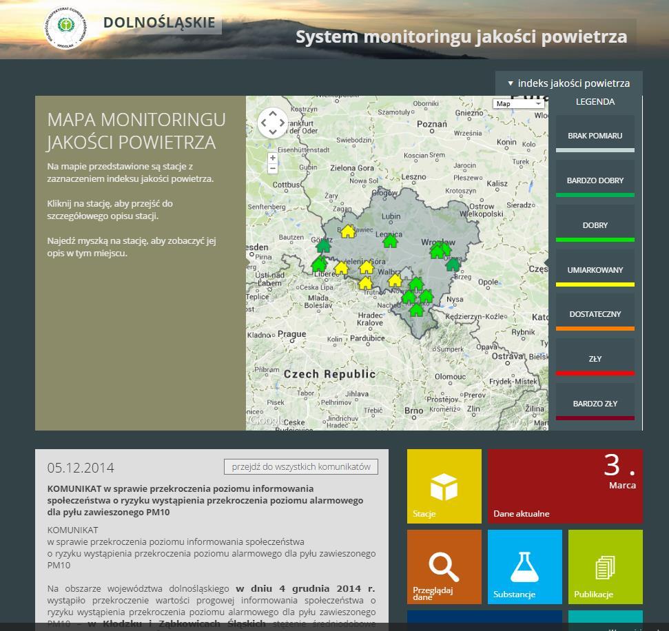 pl prezentacja wyników pomiarów jakości powietrza