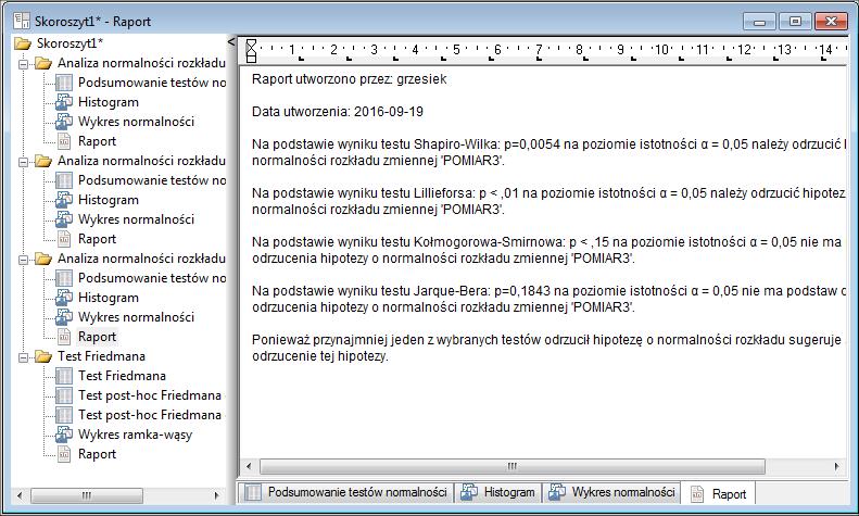 Z powyższego opisu można odnieść wrażenie, że kreator testów jest swoistą czarną skrzynką, do której możemy wrzucić dane, powiedzieć, co chcemy uzyskać, kliknąć 'Uruchom analizę' i uzyskać wynik.