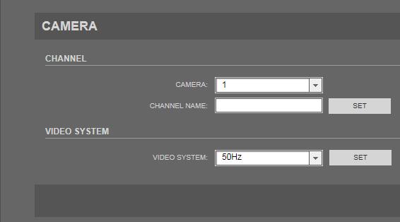 To change the video format, please choose 50Hz (PAL) or 60Hz (NTSC) in the VIDEO SYSTEM box and click the SET button.