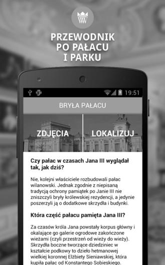 Aplikacja została pobrana ze sklepu Google Play ok. 1000 razy. Rys. 13. Aplikacja mobilna Wilanów Live Źródło: Zrzut ekranu z aplikacji Google Play. Rys. 14.