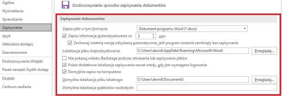 W nowszych wersjach Worda istnieje możliwość przywrócenia zapisanej starszej wersji pliku, jednak nie należy na niej zbytnio polegać funkcja ta działa tylko wtedy, gdy plik jest otwarty.