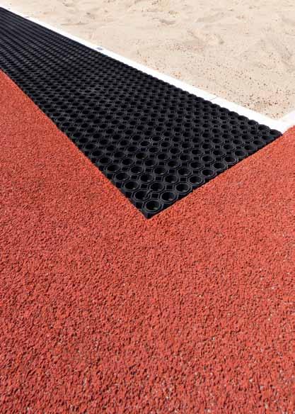 Potwierdzenie zgodności Wszystkie elementy budowlane ANRIN SPORT spełniają wymagania IAAF, Międzynarodowego Stowarzyszenia Federacji Lekkoatletycznych, dotyczące konstrukcji bieżni i płyt boiska.