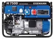 PREMIUM Linia agregatów profesjonalnych EISEMANN H 7500 EISEMANN H 7800 DE (DIESEL) powietrza i duży tłumik. Charakteryzuje się cichą pracą. Obsługa skrzynki odbioru mocy naprzeciwko wydechu.