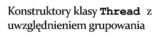 Łączenie wątków w grupy ma na celu ułatwienie zarządzania zbiorami logicznie powiązanych ze sobą wątków (np. grupa wątków w serwerze do obsługi określonego klienta na połączeniu siec.