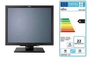Data Sheet Fujitsu Monitor E19-7 LED Monitory do wymagających zadań: ekran o przekątnej 48,3 cm (19 cali) Najlepsze rozwiązania z zakresu energooszczędności w produktach biurowych Monitor FUJITSU