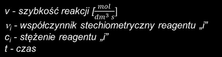 Szybkość reakcji szybkość reakcji chemicznej jest definiowana