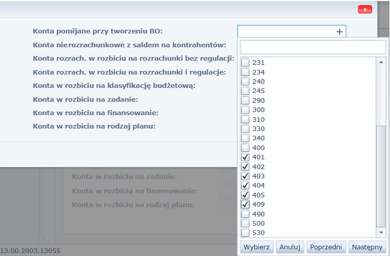 Administracja Na zakładce Parametry w sekcji Dokument BO tworzony przez system użytkownik ma możliwość wprowadzenia parametrów, które będą wykorzystywane podczas tworzenia dokumentu Bilans otwarcia