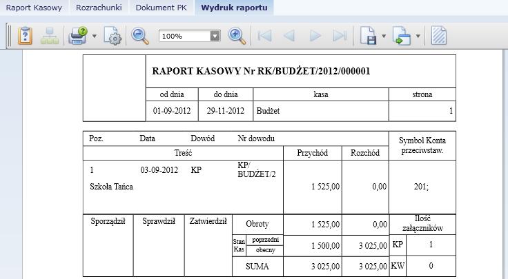 Dokumenty źródłowe Kolejną pozycję w raporcie kasowym dodajemy poprzez kliknięcie przycisku Dodaj. Natomiast błędnie wprowadzoną pozycję można usunąć poprzez wciśnięcie przycisku Usuń.