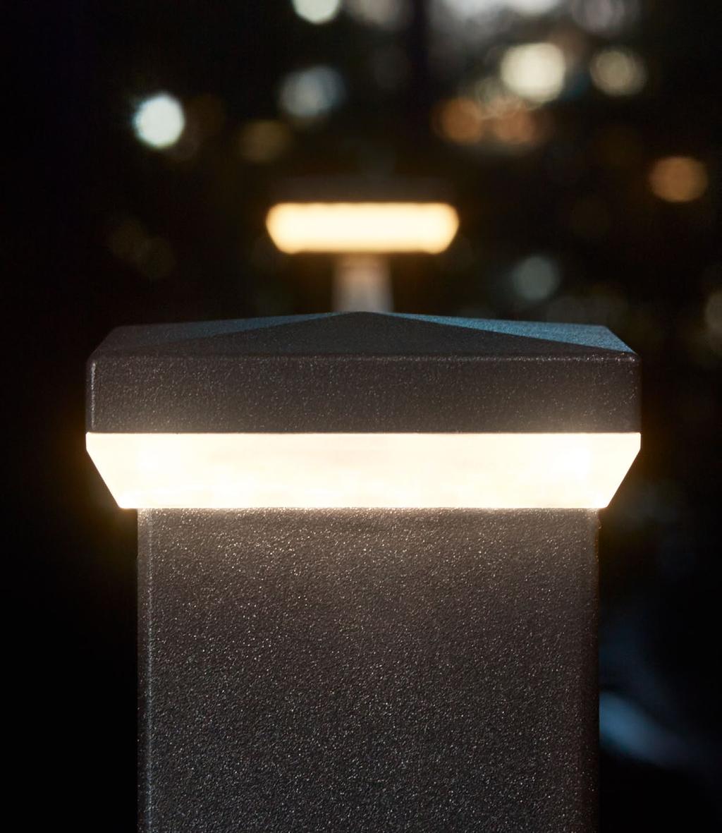 LAMPA LED ZAMONTOWANA NA SŁUPKU OGRODZENIOWYM 80X80 MM.