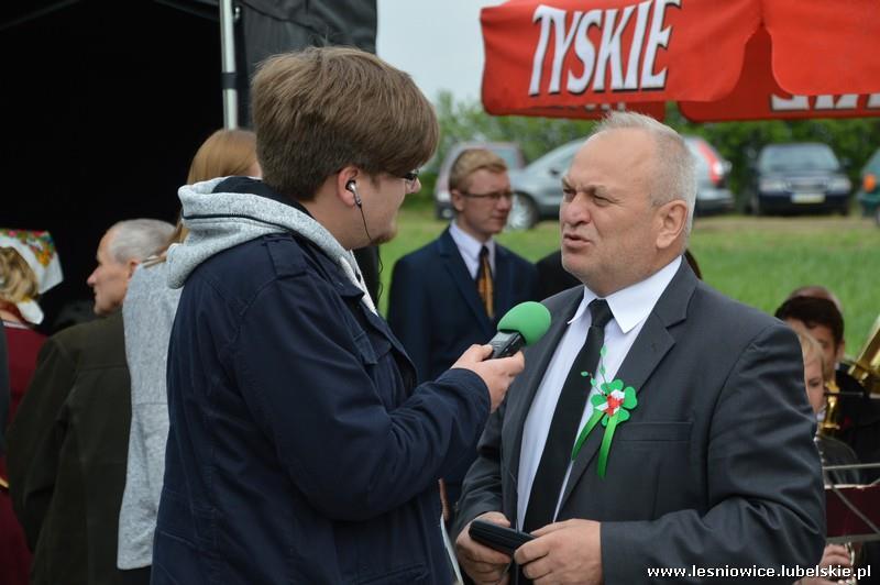 Pan Wiesław Radzięciak Wójt Gminy Leśniowice, który w swoim wystąpieniu podkreślił wyjątkowość uroczystości związanej z otwarciem infrastruktury turystycznej wokół zbiornika wodnego Maczuły oraz 25