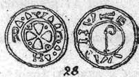 Gumowskiego: Denary pierwszej doby piastowskiej Podsumowaniem przedwojennych badań jest Corpus Nummorum Poloniae, gdzie Gumowski umieszcza po numerami 1465-1479 rozliczne odmiany stemplowe denara