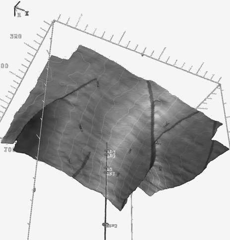 3. Seismic horizon J2a (top of the lower Aalenian) in spatial system (depth version) Rys. 4.