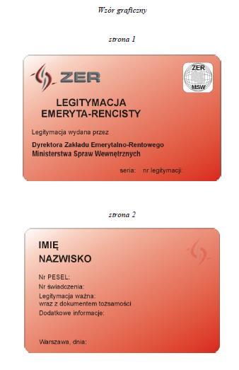 Wzór nr 31 LEGITYMACJA EMERYTA RENCISTY