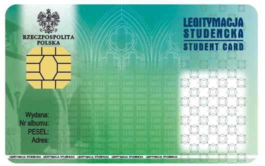 ELEKTRONICZNA LEGITYMACJA STUDENCKA Wzór nr 41 1. Legitymacja studencka jest elektroniczną kartą procesorową z interfejsem stykowym określonym w normach ISO/IEC 7816-2 i ISO/IEC 7816-3.