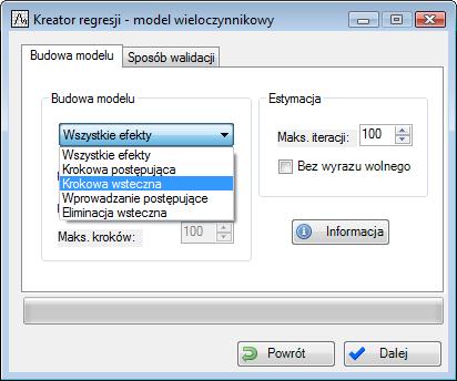 określić sposób budowy i walidacji modelu wieloczynnikowego.