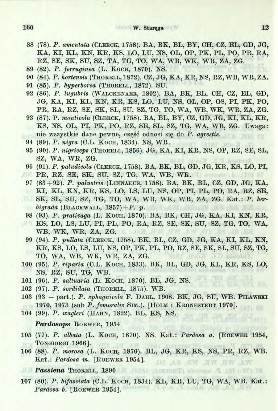 60 W. Staręga 2 88 (78). P. amentata (Cl e e c k, 758).