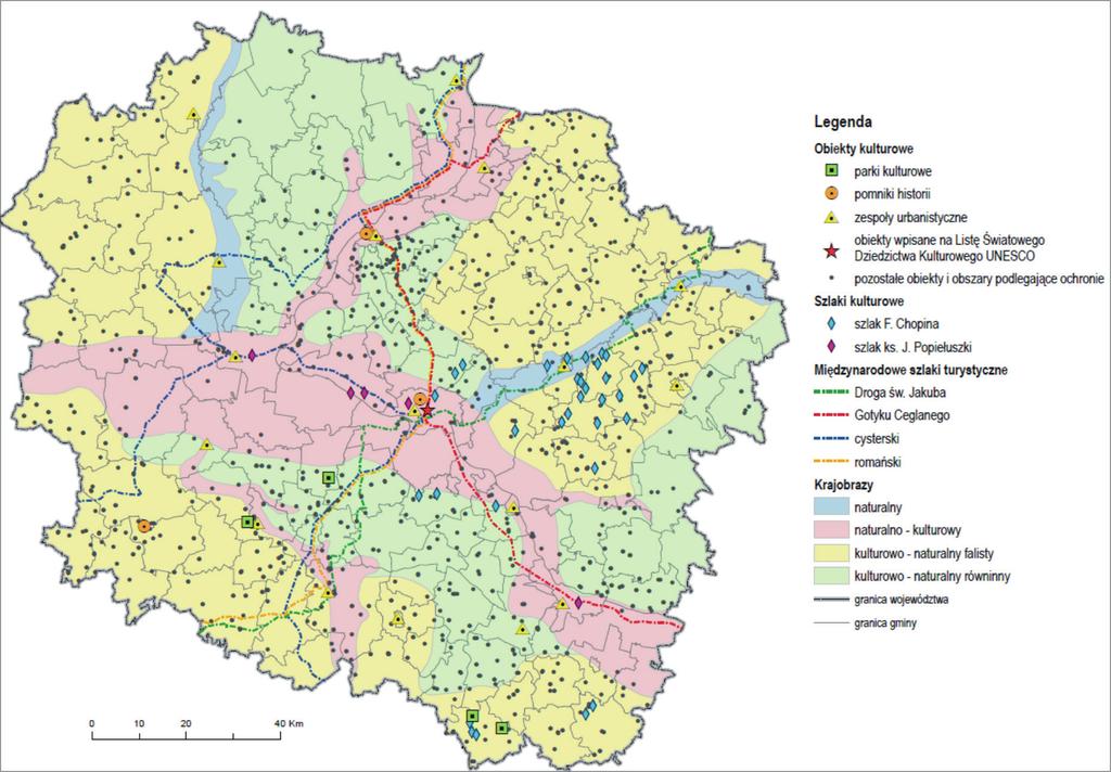 Problemy planowania 27 Ryc. 2. Waloryzacja krajobrazu kulturowego województwa kujawsko-pomorskiego Fig.