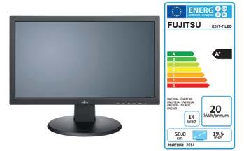 Data Sheet Fujitsu Monitor E20T-7 LED Monitor uniwersalny: szeroki ekran o przekątnej 49,53 cm (19,5 cala) Łatwy w obsłudze Monitor FUJITSU E20T-7 LED w formacie 16:9 wyróżnia się modnym wzornictwem.