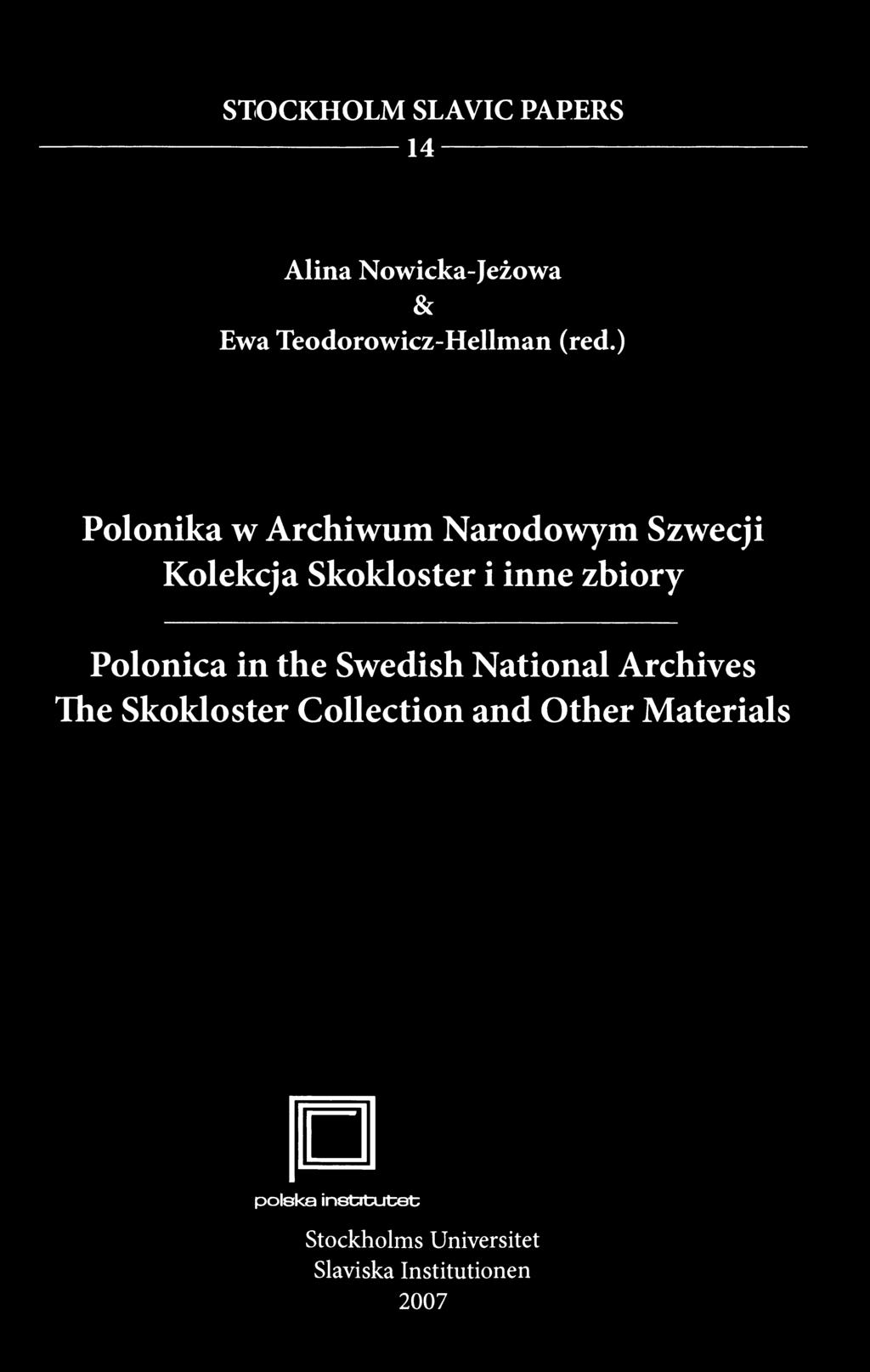 zbiory Polonica in the Swedish National Archives The Skokloster Collection