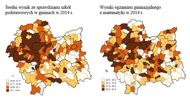 SPR edukacja Widoczne jest duże zróżnicowanie w zakresie edukacji szkolnej w północnej części KOM wyniki