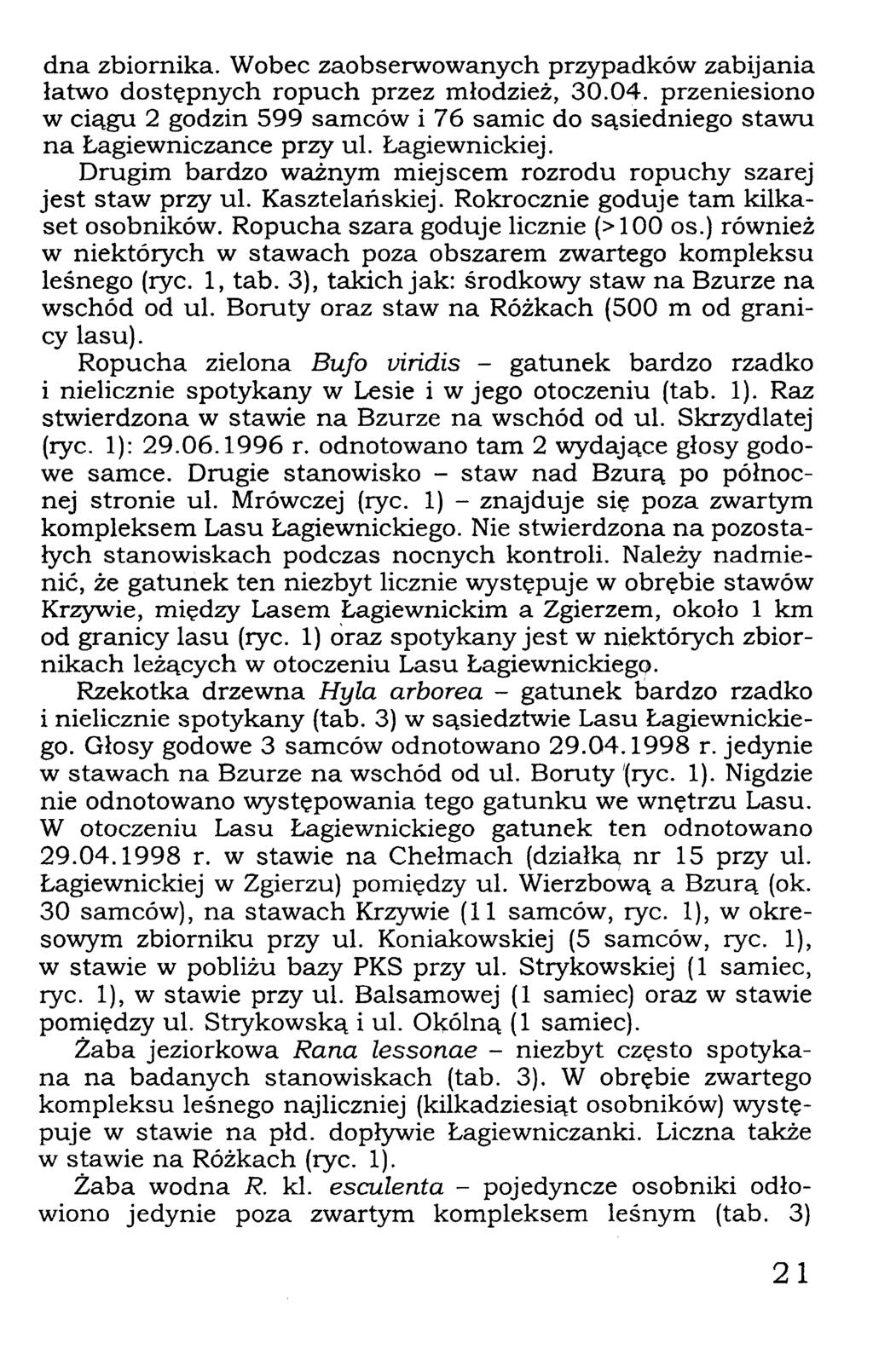 dna zbiornika. Wobec zaobserwowanych przypadków zabijania łatwo dostępnych ropuch przez młodzież, 30.04.