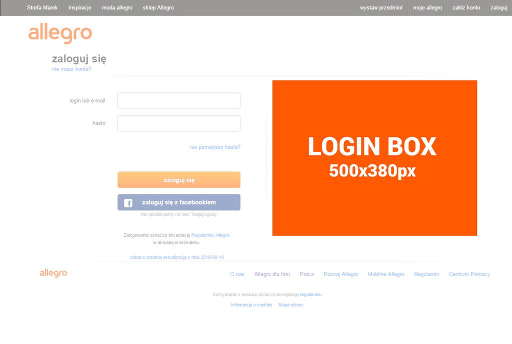 14 Non-standard: Login Box Ekran logowania 500x380 px 50 kb Flat Fee (1 dzień / 1 tydzień) - Typ pliku: jpg, png, gif; -