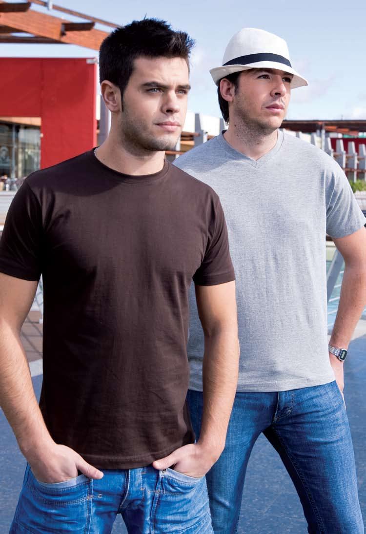 TSUA PICO UAN LINE 48 10 100 49 Koszulka V-neck.  RED Gramatura: 150-155 g / XXL GM GREY MELANGE V-Neck T-shirt.