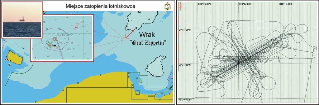 Nr 4 (21) 2007 rok obserwacji obiektów podwodnych ARGOOS. Dodatkowo wykorzystano specjalnie do tego celu przygotowany przez załogę ORP Lech zestaw oświetleniowy o łącznej mocy lamp około 2500W.