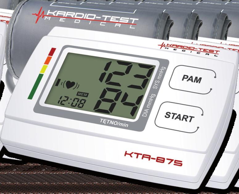 Ciśnieniomierz elektroniczny KARDIO-TEST KTA-875 ( ) 4 KOLORY WHO Funkcja wykrywania arytmii serca Klasyfikacja ciśnienia wg. WHO Nr Kat.