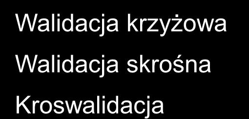 Ocena jakości klasyfikatora Opisana metoda jest jedną z najpopularniejszych metod oceny klasyfikatorów: m n-fold cross-validation with stratification Najczęściej przyjmujemy m=n=10 otrzymując: 10