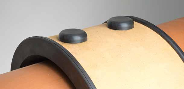 KERAMAT OSPRZĘT MANSZETA CERAMICZNA MANSZETA CERAMICZNA DN 200 Perfekcyjne połączenie Manszeta ceramiczna jest zoptymalizowana pod względem łączenia rur dla obciążeń normatywnych KeraBase o średnicy