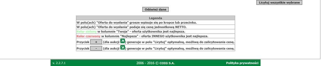 i max jeśli jest określony), a następnie wybraniu przycisku Licytuj.