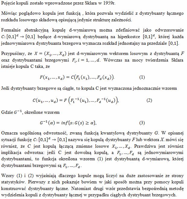 Skorelowanie dwóch zmiennych losowych przy zastosowaniu Kopuli R.