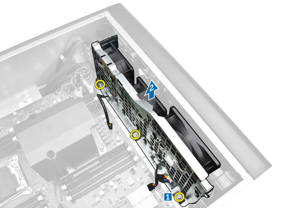 10. Przełóż kabel wentylatora systemowego przez