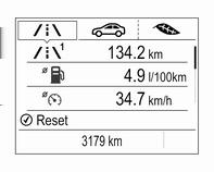 Wyświetlacz w wersji Midlevel Niektóre wyświetlane funkcje różnią się w zależności od tego, czy pojazd znajduje się w ruchu czy stoi w miejscu, a niektóre są aktywne tylko wtedy, gdy pojazd jedzie.