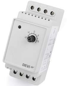 Termostaty Do sterowania pracą kabli grzejnych w instalacjach grzewczych na rurociągach zaleca się stosowanie elektronicznych termostatów DEVIreg oraz Danfoss EKC montowanych na listwie DIN w