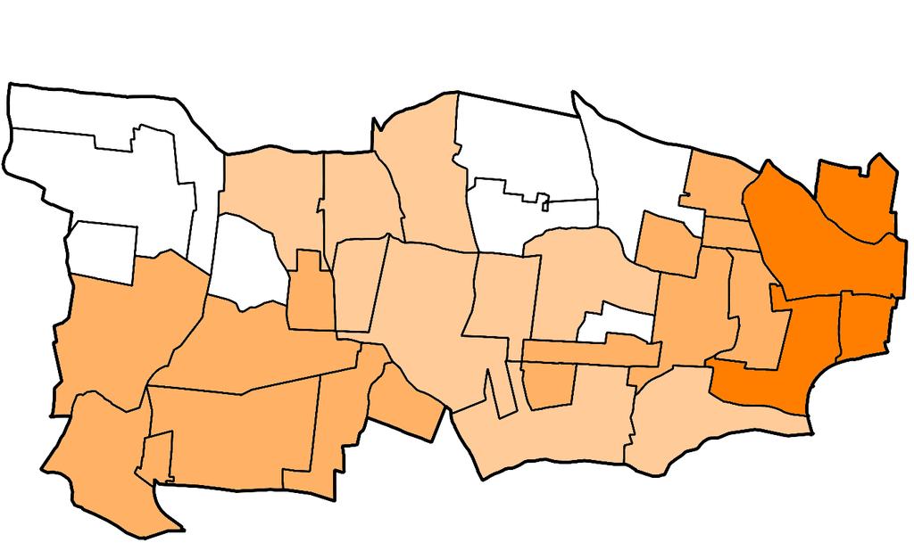 1,2-2,4 0,1-0,6 0,7-1,1 0 WYKROCZENIA PRZECIWKO MIENIU Rysunek 9 Liczba wykroczeń przeciwko mieniu na 100 mieszkańców.