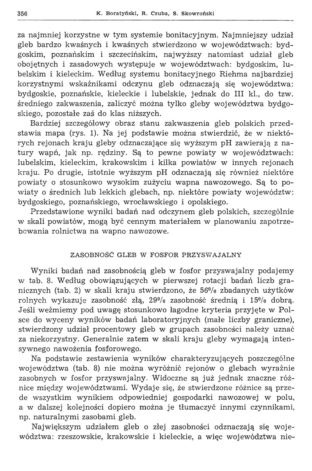 356 К. B oratyń sk i, R. Czuba, S. S k ow roński za najmniej korzystne w tym systemie bonitacyjnym.