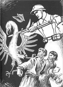 153. Żołnierz sowiecki dobija polskiego orła uwalniając uciskane narody od polskich panów. Sowiecki plakat propagandowy. 1939 W tym dokumencie są zarzuty, na które będziesz musiał odpowiedzieć.