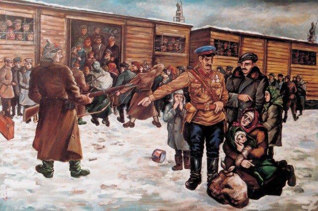 5. Na sybiryjskim zesłaniu w latach wojny 178. Polacy zesyłani na Sybir. Obraz Dymitra Grozdewa.