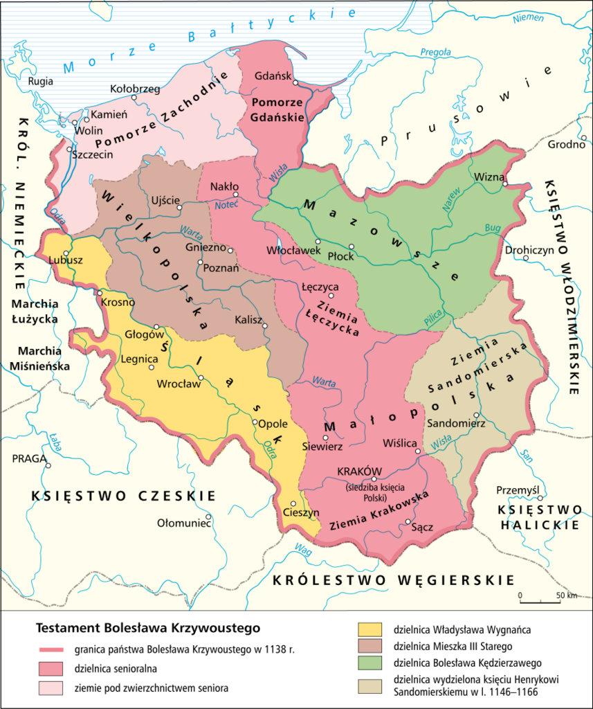 Źródło 2. Mapa. Testament Bolesława Krzywoustego, CARTE Źródło 3.