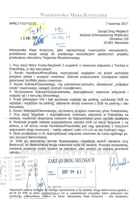 28 Warszawska Masa Krytyczna 1. 2. 3. 4. 5. 6. jeśli możliwości techniczne na to pozwolą 7. 8. 9.