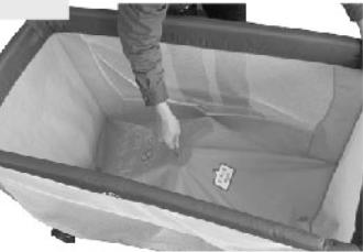 Baby bed folding instruction 1. Remove all the bed accessories. Remove the mattress, canopy, organizer and all the other accessories.