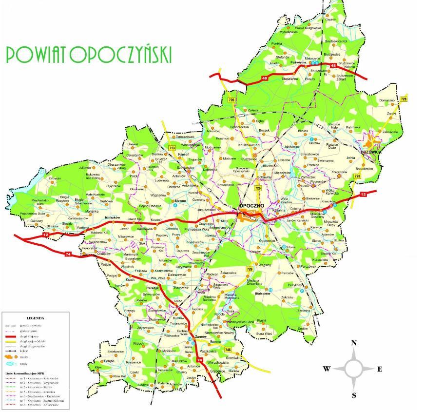 Stacja Opoczno Południe położona jest w km od 91,540 do km 93,880