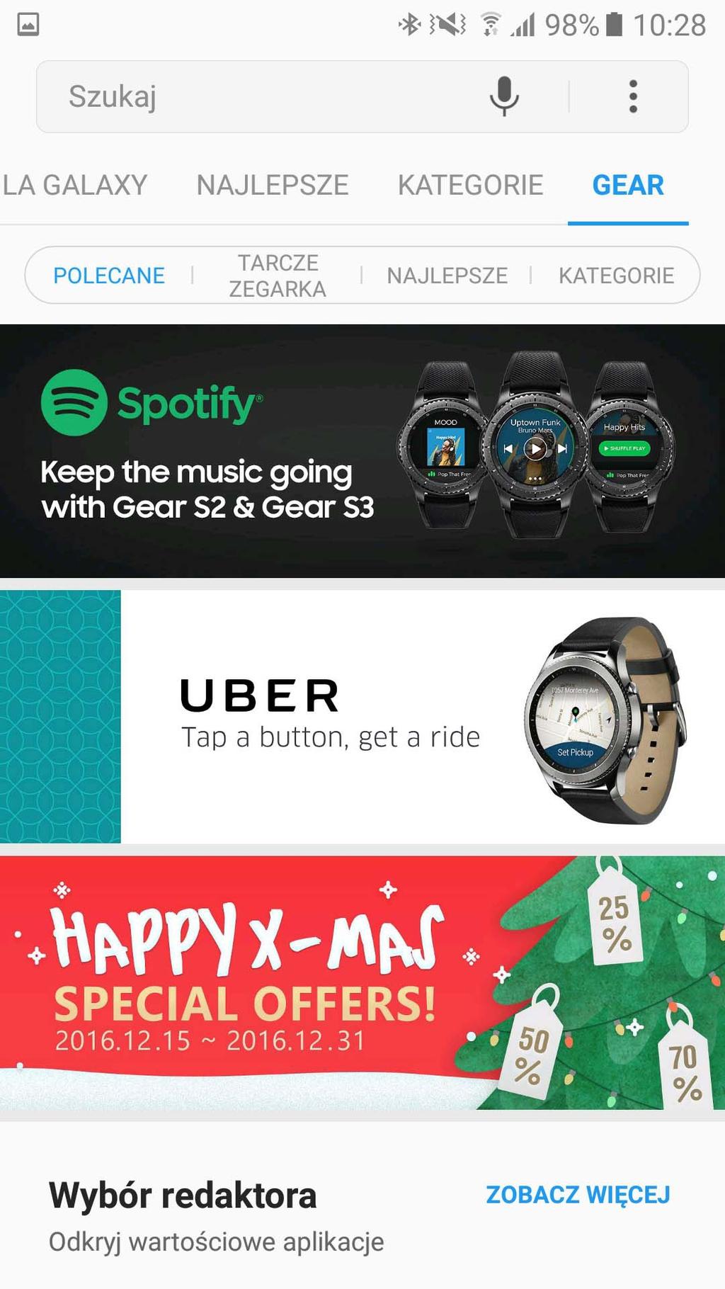 Rozmowy głosowe - 5 Ciekawym dodatkiem do Gear S3 jest możliwość prowadzenia rozmów głosowych. Zegarek nie oferuje własnej łączności GSM i działa na zasadzie głośnika Bluetooth z mikrofonem.