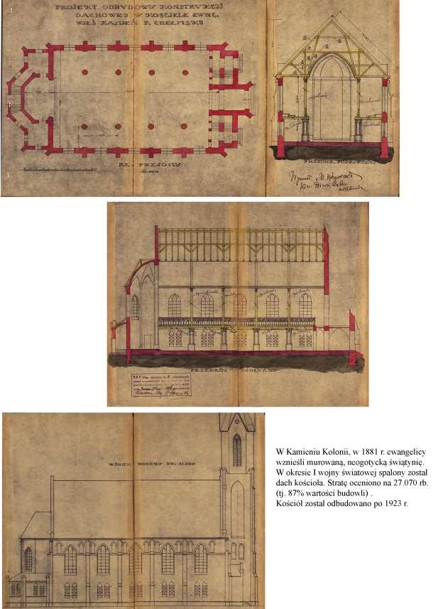 8. Kamień Kolonia. Kościół ewangelicki.